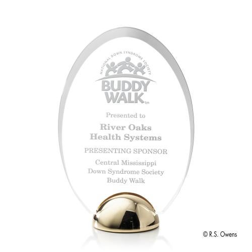 Awards and Plaques - Acrylic Trophies - Fulton Hemisphere Kirkland Engraved Circle Acrylic Trophy