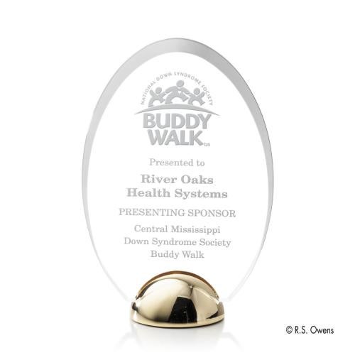 Awards and Plaques - Acrylic Trophies - Fulton Hemisphere Kirkland Engraved Circle Acrylic Trophy