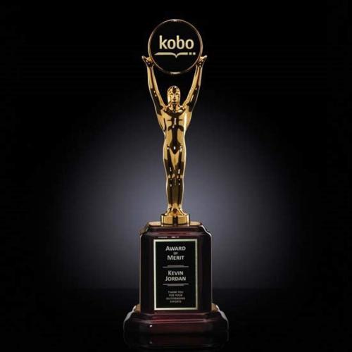 Awards and Plaques - Eco-Friendly Trophies - Logan Circle on Rosewood Metal Trophy