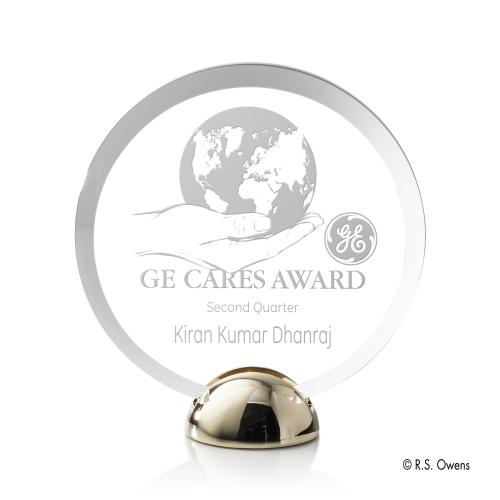 Awards and Plaques - Acrylic Trophies - Foley Hemisphere Circle Acrylic Trophy