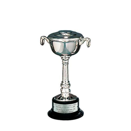 Trophies - Premium Metal Trophies - Silver-Plated Pedestal Bowl Cup