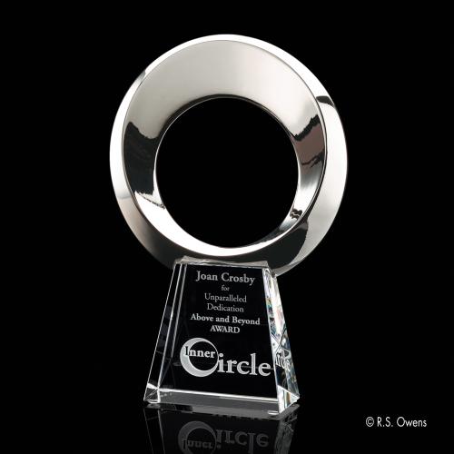 Trophies - Premium Metal Trophies - Craig on Optical Silver Circle Metal Trophy