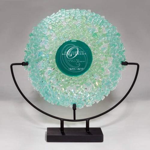 Awards and Plaques - Glass Trophies - Art Glass Trophies - Westbrook Circle Glass Trophy
