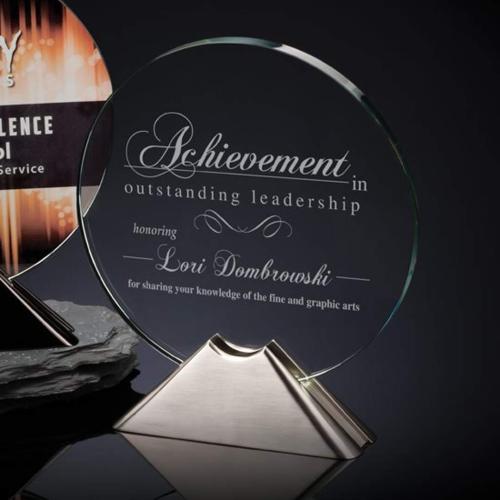 Awards and Plaques - Crystal Trophies - Ritchie Circle Crystal Trophy