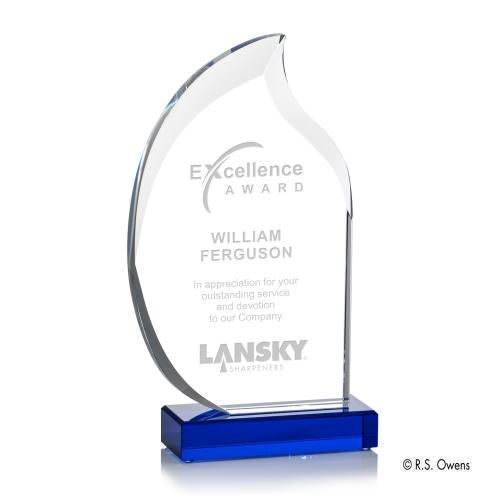 Awards and Plaques - Crystal Trophies - Robbins Flame Crystal Trophy