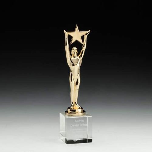Trophies - Premium Metal Trophies - Star Achievement Metal on Optical Trophy