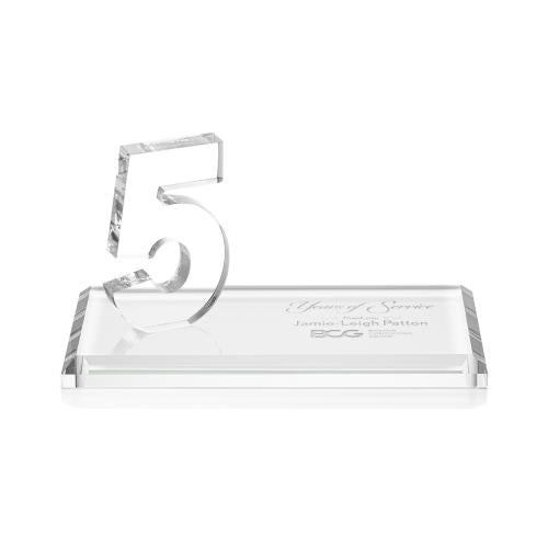 Awards and Plaques - Crystal Trophies - Hutchison Anniversary Clear Crystal Trophy