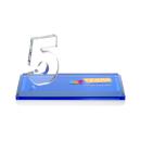 Hutchison Anniversary Full Color Sky Blue Crystal Trophy