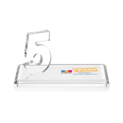 Awards and Plaques - Crystal Trophies - Hutchison Anniversary Full Color Clear Crystal Trophy