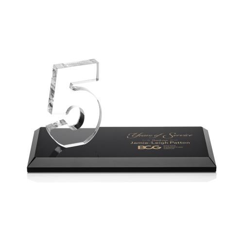Awards and Plaques - Crystal Trophies - Hutchison Anniversary Black Crystal Trophy