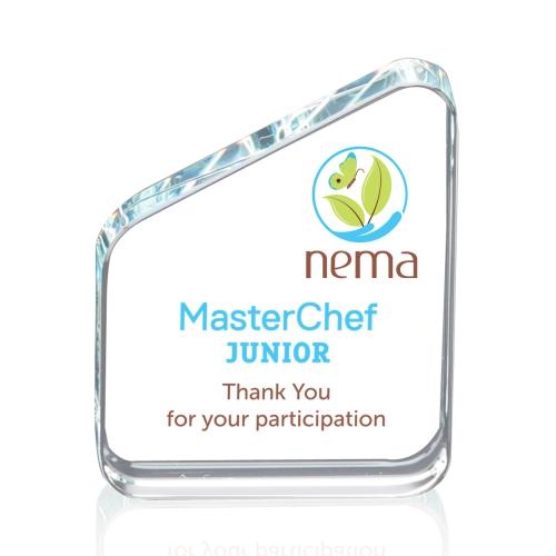 Awards and Plaques - Crystal Trophies - McDermott Full Color Peaks Crystal Trophy