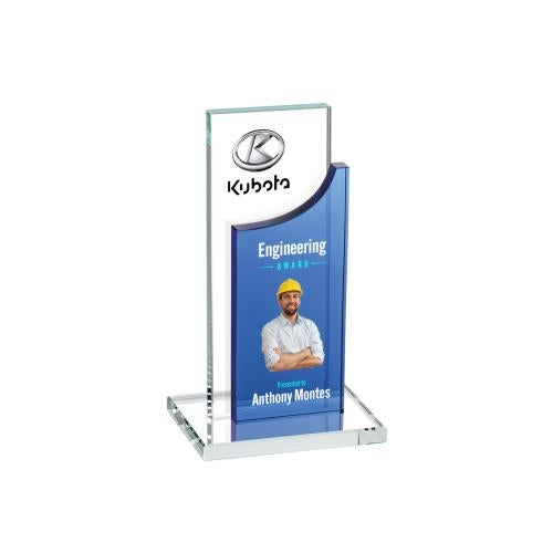 Awards and Plaques - Crystal Trophies - Tuttle Full Color Blue Peaks Crystal Trophy