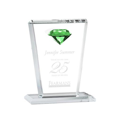Awards and Plaques - Crystal Trophies - Clifford Diamond Emerald Crystal Trophy