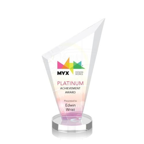 Awards and Plaques - Crystal Trophies - Charles Full Color Starfire Peaks Crystal Trophy