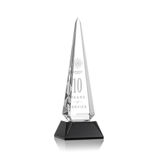 Awards and Plaques - Crystal Trophies - Bermudez Obelisk - Black