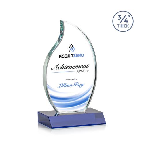 Awards and Plaques - Summers Full Color Blue Flame Crystal Trophy