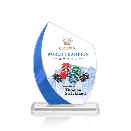 Awards and Plaques - Crystal Trophies - Sneed Full Color  Blue Peaks Crystal Trophy