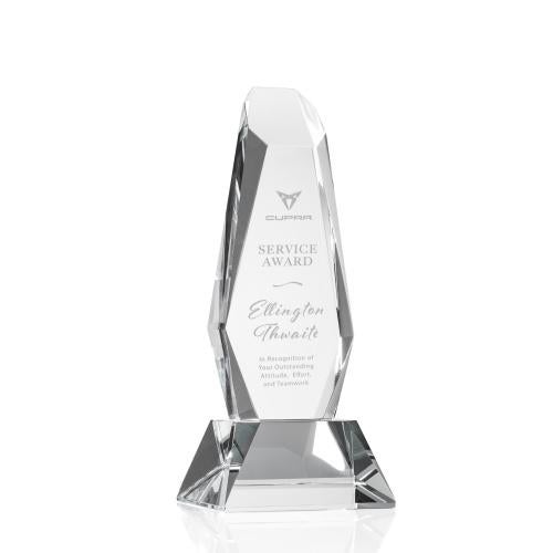 Awards and Plaques - Crystal Trophies - Amador on Base Clear Obelisk Crystal Trophy