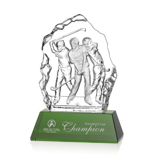 Awards and Plaques - Crystal Trophies - Corona Golf Green Crystal Trophy