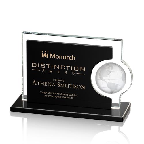 Awards and Plaques - Crystal Trophies - Pacheco Globe Crystal Trophy