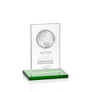 Shelton Globe Green Rectangle Crystal Trophy