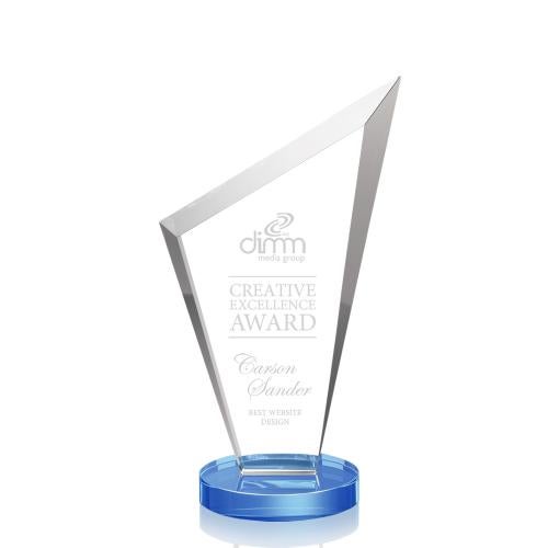 Awards and Plaques - Crystal Trophies - Charles Sky Blue Peaks Crystal Trophy