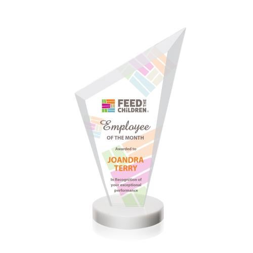 Awards and Plaques - Crystal Trophies - Charles Full Color Fagan Peaks Crystal Trophy