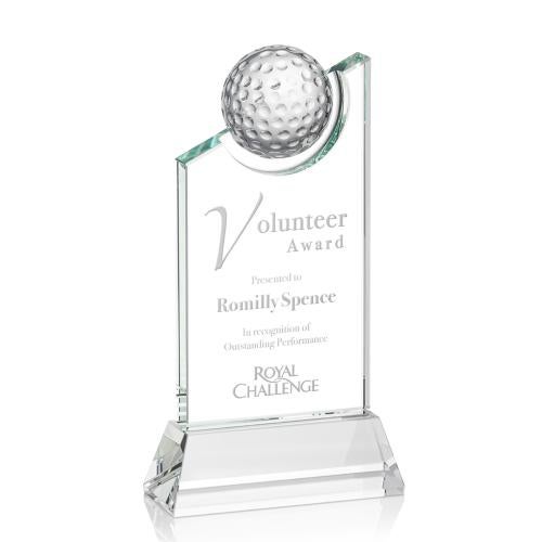 Awards and Plaques - Crystal Trophies - Vaughn Golf Optical Peaks Crystal Trophy