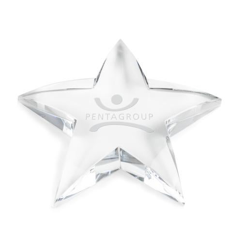 Awards and Plaques - Crystal Trophies - Hagan Star Paperweight
