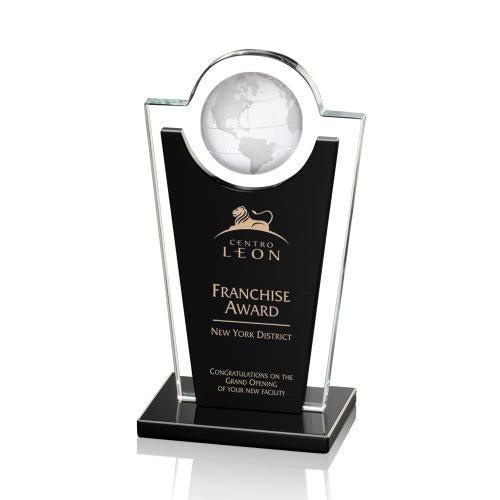 Awards and Plaques - Crystal Trophies - Duarte Globe Crystal Trophy