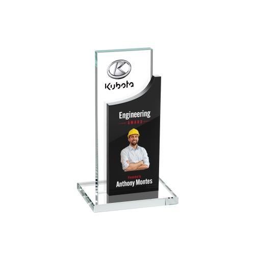 Awards and Plaques - Crystal Trophies - Tuttle Full Color Black Peaks Crystal Trophy