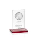 Shelton Globe Red Rectangle Crystal Trophy