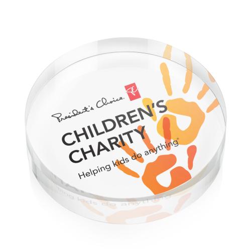 Awards and Plaques - Crystal Trophies - Corbin Full Color Paperweight