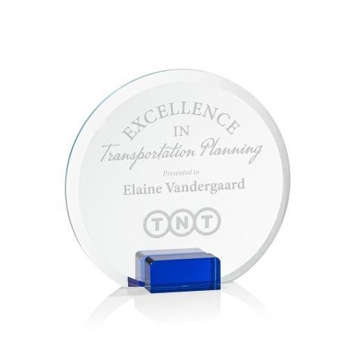 Awards and Plaques - Crystal Trophies - Ayala Blue Circle Crystal Trophy