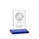 Shelton Globe Blue Rectangle Crystal Trophy