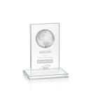Shelton Globe Clear Rectangle Crystal Trophy