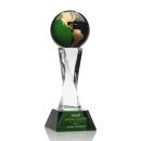 Spirale Spire Green Globe Crystal Trophy