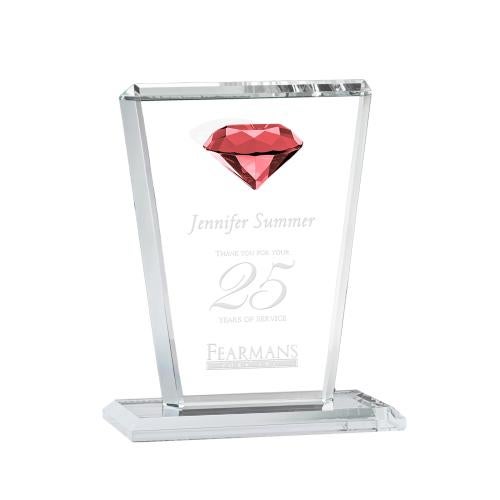 Awards and Plaques - Crystal Trophies - Clifford Diamond Ruby Crystal Trophy