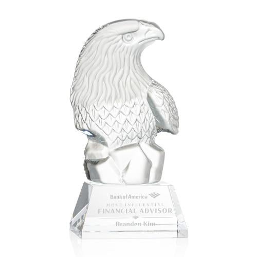 Awards and Plaques - Crystal Trophies - McConnell Eagle Animals on Cleveland Crystal Trophy
