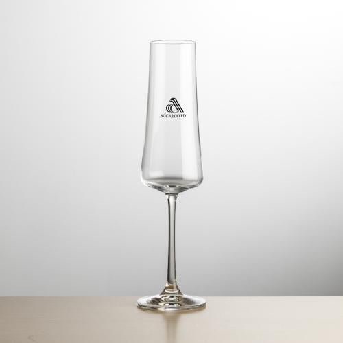 Custom Barware Glasses - Champagne Glasses - Yoder Flute - Imprinted