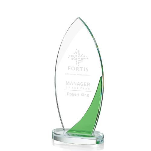 Awards and Plaques - Crystal Trophies - Proctor Green Peaks Crystal Trophy