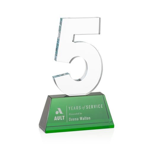 Awards and Plaques - Crystal Trophies - Simms Optical Green Crystal Trophy