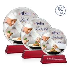 Juarez on Helton Full Color Red Circle Crystal Trophy - Crystal Trophies