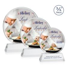 Juarez on Helton Full Color Clear Circle Crystal Trophy - Crystal Trophies