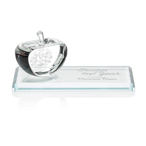 Awards and Plaques - Crystal Trophies - Hutchison Apple Deep Etch Apples Wood Trophy