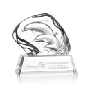 Reece 3 Dolphins Animals Crystal Trophy