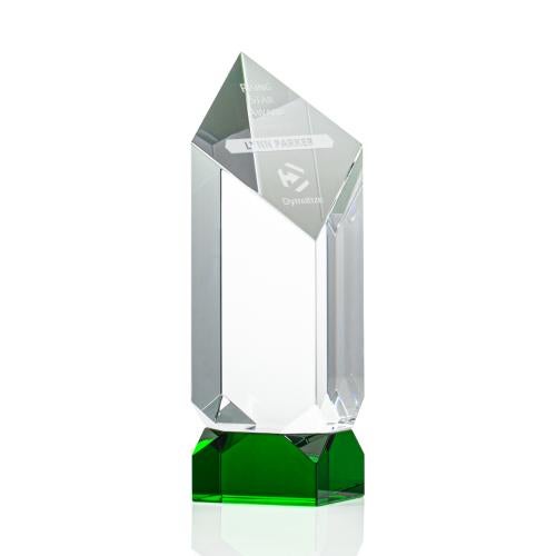 Awards and Plaques - Crystal Trophies - Martinez Tower Green Towers Crystal Trophy