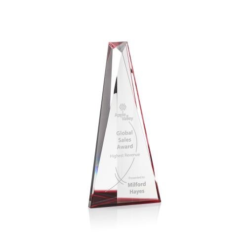 Awards and Plaques - Crystal Trophies - Dominguez Optical/Red Obelisk Crystal Trophy