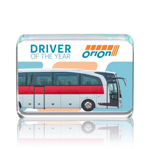 Awards and Plaques - Crystal Trophies - Oconnor Full Color Rectangle Crystal Trophy