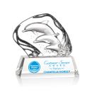 Reece 3 Dolphins Full Color Animals Crystal Trophy
